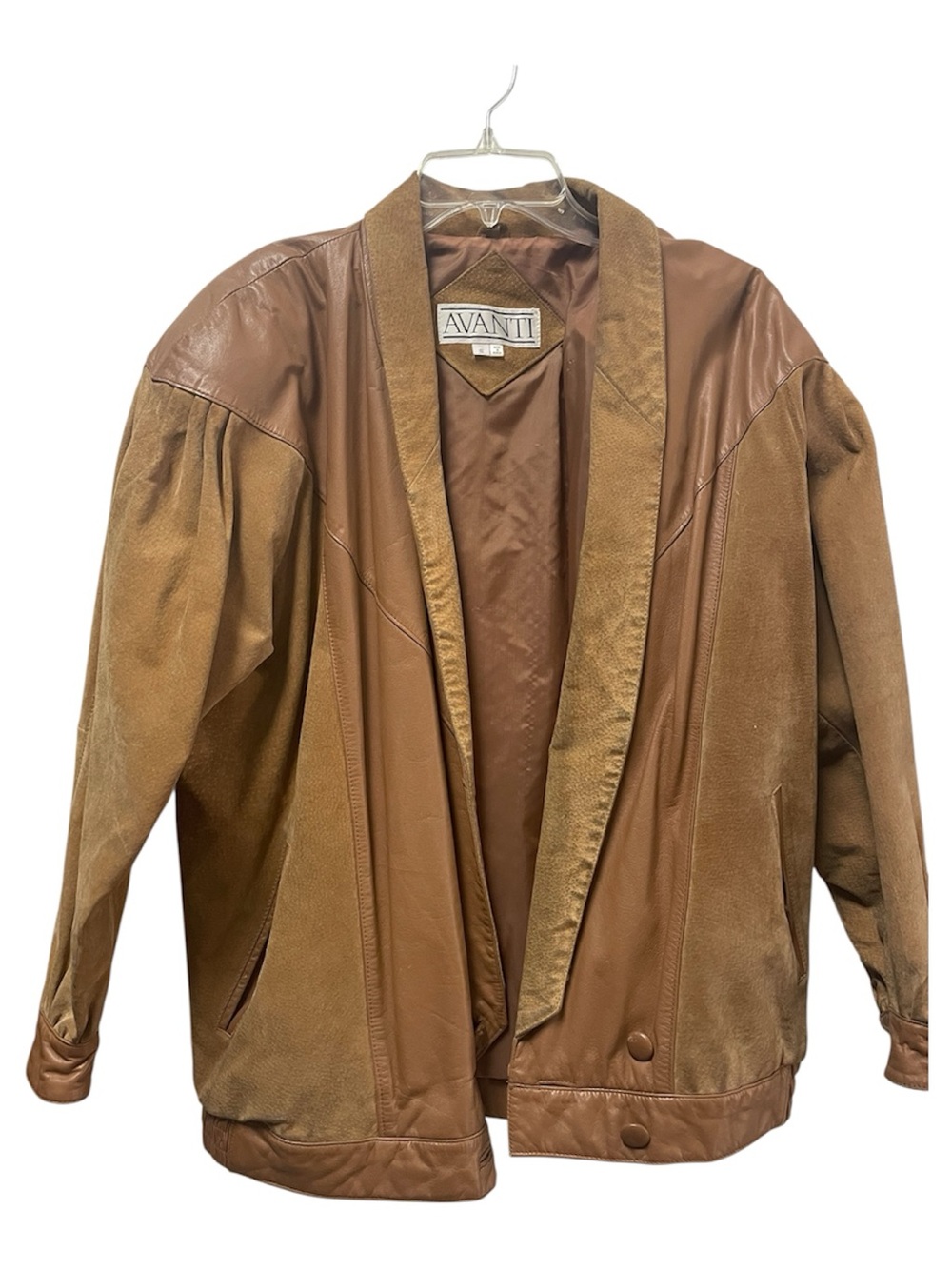 AVANTI Tan Leather & Suede Women’s Jacket, Vintage 80’s, S